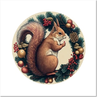 Cute Squirrel Wreath Posters and Art